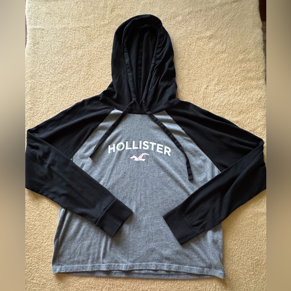 Hollister Charcoal Hooded Long Sleeve